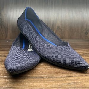Rothy's Women's The Point Navy Blue Sustainable Pointed Toe Flats Size 9.5
